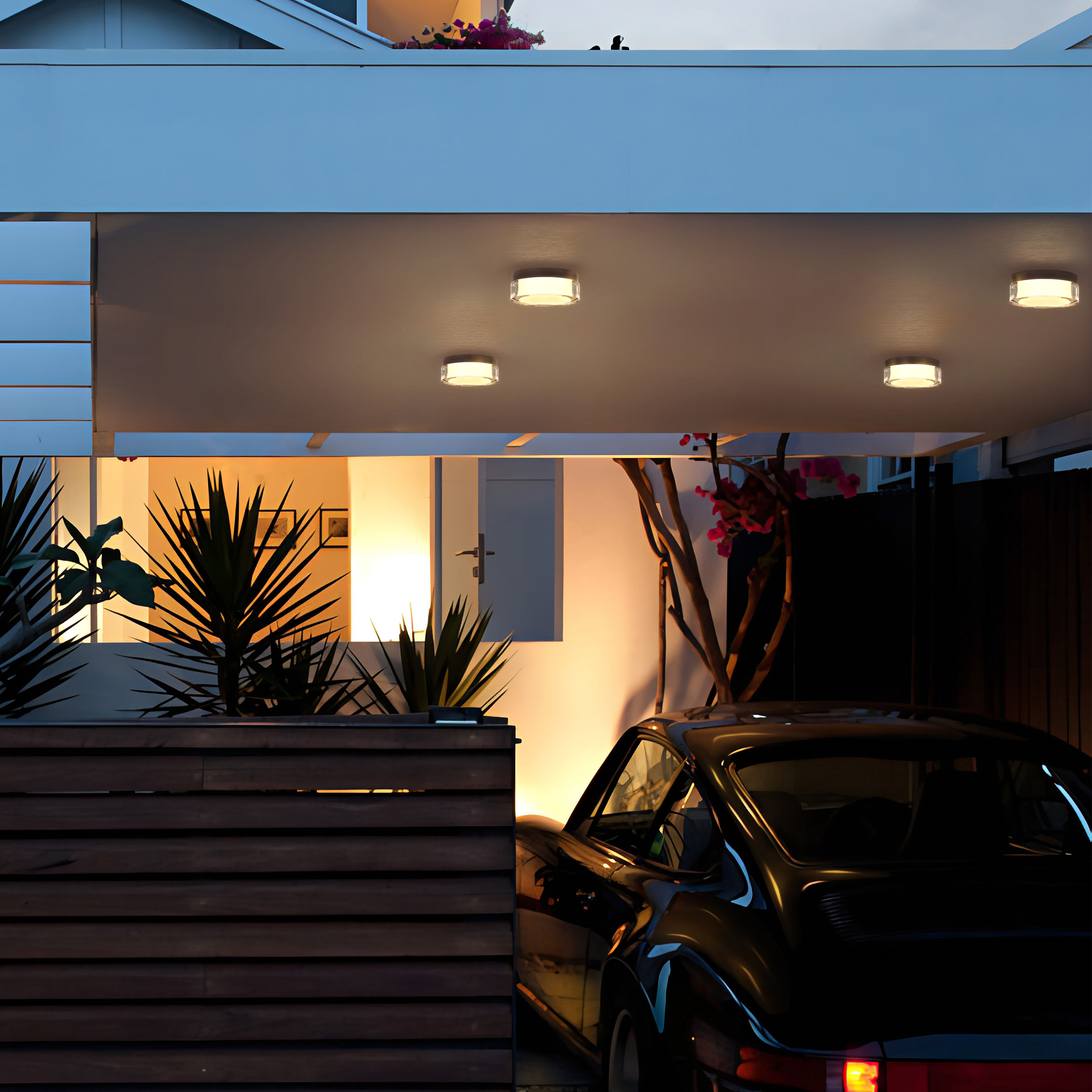 Sunspot LED 6 inch Sand Black Outdoor Flush Mount